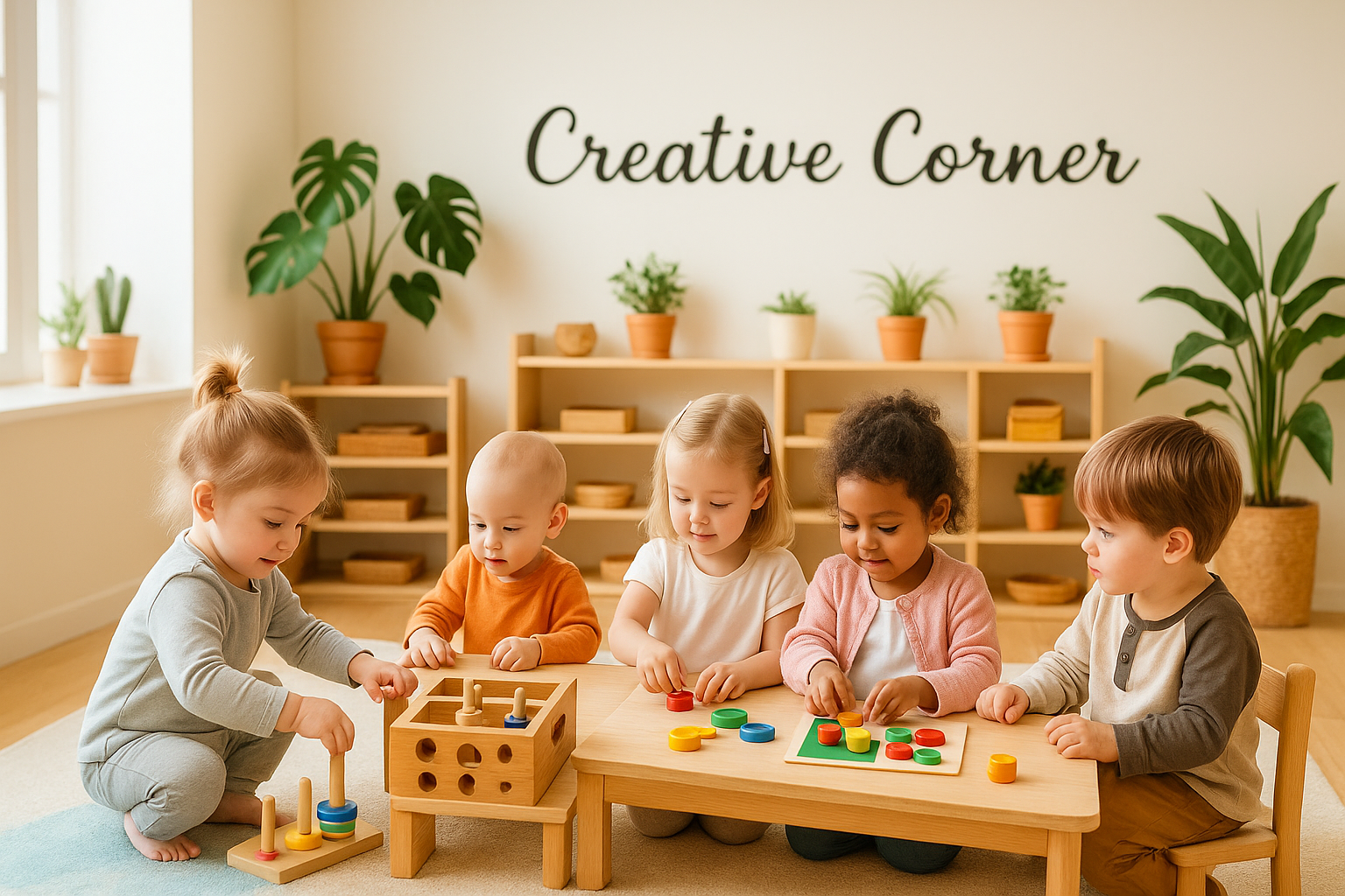 Child starting Montessori at Creative Corner Calgary